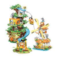 TOPTOY中国积木小鹦鹉BEBE郊外系列-树洞乐园积木拼装