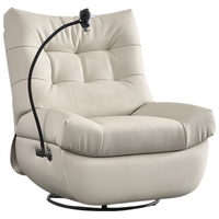 曲美家居多功能沙发 硅胶皮单人椅旋转电动简约可调节功能沙发单椅 硅胶皮 一人位 98cm -旋转270°