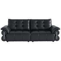 QuanU 全友 112061-1 钢琴键直排真皮沙发 左2+右2 黑色