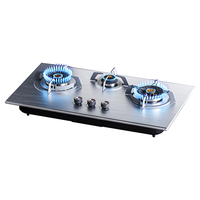 樱花卫厨 樱花燃气灶天燃气灶 嵌入式猛火灶家用不锈刚面板灶具灶台5.2kW大火力易清洁三眼灶JZT-N601S