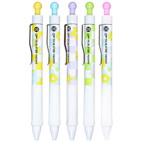 樱花SAKURA动彩按动式针头中性笔0.5mm办公签字笔考试水笔水性笔耐光耐水耐热动彩笔-格纹系列5支套装