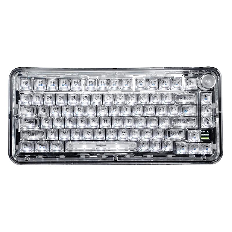 ColorReco 卡乐瑞可 F81 81键 三模机械键盘 透明 YUSYA冰晶轴 RGB