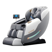 AUX奥克斯高端家用按摩椅太空舱2024全身按摩十大品牌双SL超长导轨全自动零重力电动机械手多功能按摩沙发 白灰【MAX机械手+体型检测+中控+语音+氛围灯】