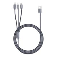 ROMOSS 罗马仕 CB25A Type-C/Lightning/Micro-B 3.5A 数据线 尼龙编织 1.5m 蓝色