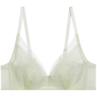 爱慕【万宝宝同款】薄杯花瓣内衣女大胸显小承托不跑杯收副乳蕾丝文胸 浅清荷A0F 85C