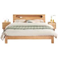 QuanU 全友 DW1008+105109+DW1016 北欧实木床+床垫+床头柜*2 1.5m床