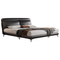 布雷尔（BULEIER）意式轻奢头层真皮床主卧双人床1.8米婚床卧室家具 1.5米储物版