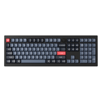keychron渴创 V6Max 机械键盘 三模键盘 无线键盘 QMK/VIA开源改键 网页驱动程 客制化键盘 办公游戏 黑色V6Max 可插拔 RGB 红轴 - 旋钮版