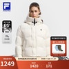 FILA 斐乐 女士羽绒服运动宽松保暖RGB多彩羽绒连帽外套 云菇白 M 165/84A