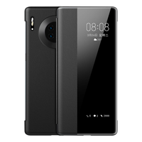 斯泰克 华为Mate30Pro手机壳 华为Mate30Pro保护套  免翻盖皮套智能视窗全包防摔商务超薄4G5G通用睿智黑