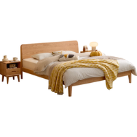 LINSY 林氏家居 全实木床胡桃木色双人大床LH047A5 全实木床 1800*2000mm
