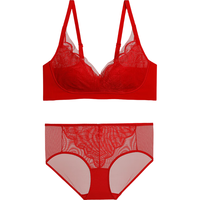 爱慕【氧气小花瓣】套装礼盒蕾丝无钢圈薄款净痕软支撑内衣内裤红品本命年结婚礼盒// 囍柿 160 (A70/A75/B70/B75/C70/C75)