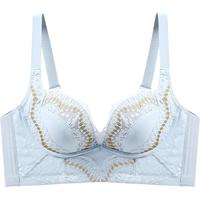 浪莎内衣女聚拢小胸性感收副乳上托抗菌文胸可调节无钢圈 浅蓝色 34C （抑菌养护）浅蓝色 34/75C（薄杯）