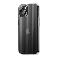 品胜 适用苹果14手机壳iPhone14保护套 防摔抗指纹耐磨超薄超透冰川纹理瓦楞光栅男女款保护壳 透明 轻薄晶透^赠钢化膜 透明