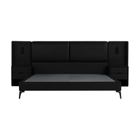 KING KOIL 金可儿 Kingkoil）真皮床主卧室婚房实木单双人床繁星床架带屏耳苍穹灰1.8米*2米