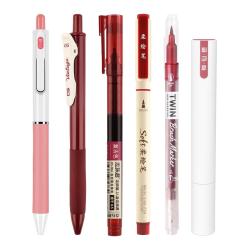 点石文具 点石红笔学生专用教师按动中性笔红色重点标记速干子弹头0.5粗头