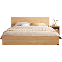 QuanU 全友 106318+105171 北欧板式床+床垫+床头柜 150*200cm