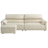 QuanU 全友 102663C-1 轻奢皮艺沙发 左2+右2 蜜橙色