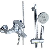 美标 简易花洒套装升降杆淋浴器 卫浴洗澡喷头混水阀水龙头T511+9091