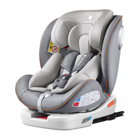 Goldkbaby儿童座椅汽车用宝宝婴儿车载0到12岁360度旋转isofix可坐可躺 G407深空灰硬接口款