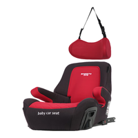 贝维尔汽车用儿童座椅增高垫3岁以上-12岁便携式简易大童座椅 活力红+头枕【宝乐途系列】