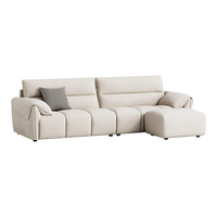 林氏家居简约科技布沙发客厅奶油风钢琴键大象耳朵直排猫抓布家具BS060 【抗菌猫抓布】贝母白|2.8m+脚踏