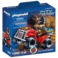 playmobil 摩比世界 城市行动系列 消防越野摩托车男女孩新年