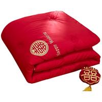 艾维（I-WILL）结婚庆被芯喜被刺绣被子春秋四季棉被双人 约5.4斤 2.2*2.4m 红