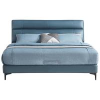 QuanU 全友 105251C+105169+102825A 轻奢皮床+床垫+床头柜*2 孔雀蓝 1.8m床 标准款