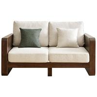 QuanU 全友 风华系列 DW8083 实木框架直排沙发 双人位 胡桃色