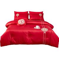 艾维（I-WILL）春秋被芯喜被刺绣被子四季纤维棉被双人喜从天降约5.4斤2.2*2.4m  220cm*240cm