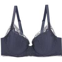 爱慕内衣薄款大罩杯蕾丝杯面棉质聚拢裸感AM125541蓝色B80
