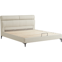 LINSY/林氏家居 PC126 真皮艺床 床 烟灰色 1.5M*2M