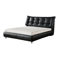 顾家家居 KUKA 意式轻奢头层牛皮床双人床卧室大黑牛DS8159B夜幕黑落地大气款1.5