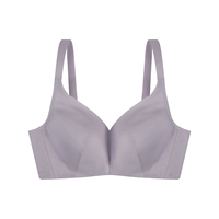 古今 GUJIN深V聚拢无痕锁边内衣微弹三明治材料内杯收副乳素面胸罩0R208 晨露灰 90D 40/90D