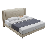 现代简约真皮床轻奢床软包床主卧大床双人床皮床比翼床 (炭烧烤奶)皮床套餐