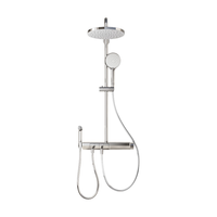 法恩莎玻璃置物台巨幕顶喷易结除垢不锈钢升降四功能钢琴键淋浴花洒 F4M8846CP（镀铬银）