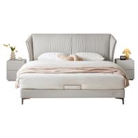 全友（QUANU）家居现代简约皮艺软包床小户型主卧室1.8米2米高脚双人大床116072 1.5米软床