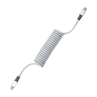 TEGIC弹簧数据线typec转typec60W适用于安卓数据线快充typec便携伸缩车用PD快充数据线小米手机华为平板