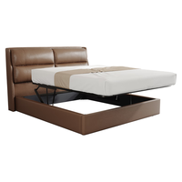 CHEERS 芝华仕 真皮小床现代简约卧室软包床头悬浮床 C293 米白色1.5米A