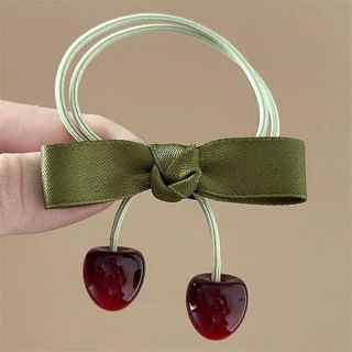 复古樱桃蝴蝶结发绳甜美头饰森系少女发圈绑发皮筋头绳发饰品