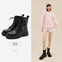 【鞋品合集A】Semir女鞋马丁靴2025秋季雪地靴长筒靴男大黄靴 D-黑色【106822146013】 42