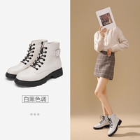 【鞋品合集A】Semir女鞋马丁靴2025秋季雪地靴长筒靴男大黄靴 E-白黑色【106822146014】 39