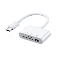 Tialstp 万能读卡器 三合一读卡器 白色 Type-C USB-A