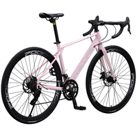 PHILLIPS菲利普自行车公路车700C铝合金弯把成人男女通用变速城市单车 高碳钢-粉色-弯把 700C 16速蓝图R3闸变一体
