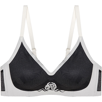 爱慕(Aimer)爱慕内衣女V领薄无钢圈文胸休闲背心通勤穿搭CA170811 炭黑 165