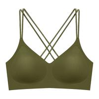 青子菁交叉美背无痕内衣女无钢圈舒适薄款光面3d软支撑文胸不溜肩