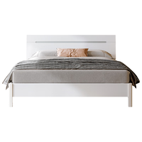 双虎现代简约双人床1.5x2米板式高箱储物床小户型主卧大床16H1 高箱床+床头柜*1+5CM纤维棕垫 1800mm*2000mm