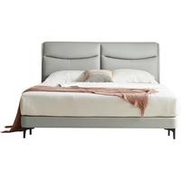 双虎软包实木床猫抓布主卧大床2023现代简约科技布婚床23657J 【标准版】床 【23657B浅灰】低箱1.5*2.0米