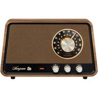 移动端：山进 R1蓝牙音箱低音炮家居用户外木制品牌无线音响复古收音机